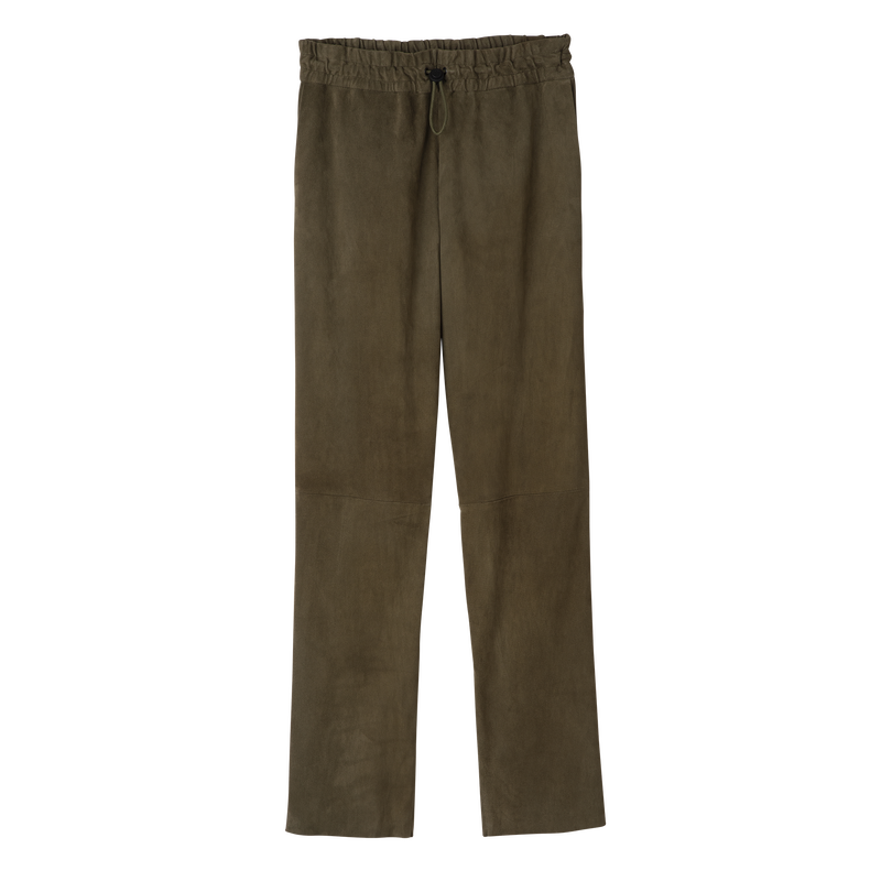 Leather straight pants