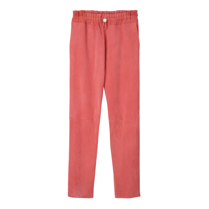 Leather straight pants