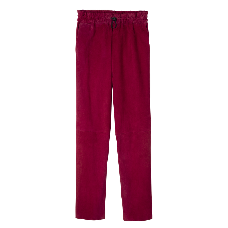 Leather straight pants