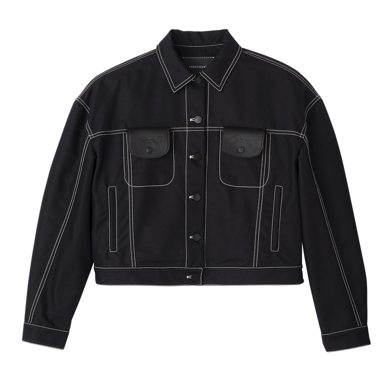Topstitching short jacket